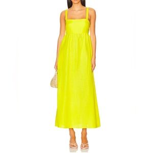 L'AGENCE Jessamy Empire Waist Maxi Dress in yellow size 8
